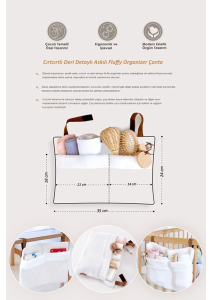 Pratik Askılı Organizer Bebek Arabası Beşik Kenar Fluffy Organizer Elephant modelleri