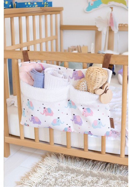 Pratik Askılı Organizer Bebek Arabası Beşik Kenar Fluffy Organizer Elephant indirimleri