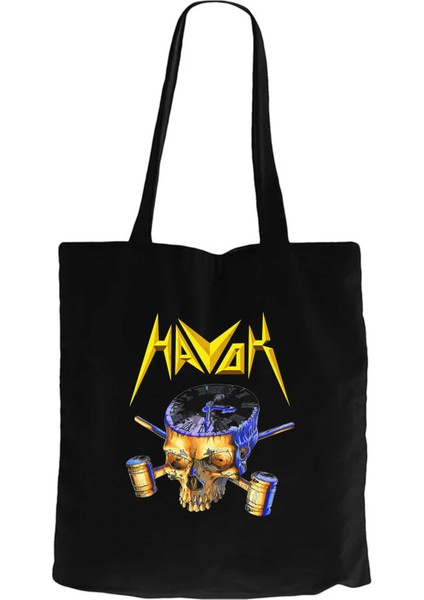 Havok Band Deals Merch Siyah Kanvas Bez Çanta