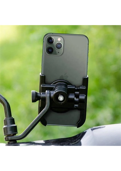 Dikiz Ayna Bağlantılı Metal Ayarlanabilen Motorsiklet Bisiklet Telefon Tutucu 360 Derece Dönen modelleri