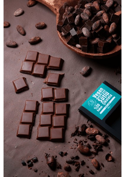İkili Avantaj Paket %50 Kakao Vegan Hindistan Cevizi Sütlü Çikolata 80 g x 2 Adet