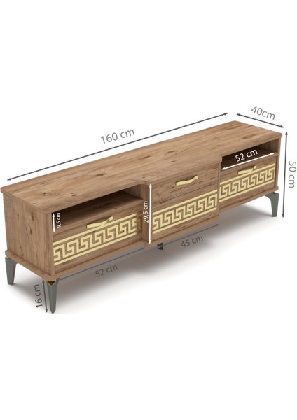Tv Sehpası Tv Ünitesi 160 cm Atlantik Çam Gold Mistral 5070 fırsatları