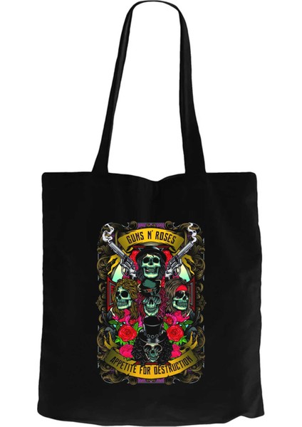 Guns N Roses Appetıte Destruction Siyah Kanvas Bez Çanta