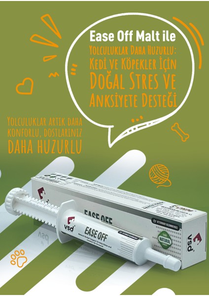 Ease Off 30ML Malt Köpekler İçin Yolculuk Stresi Azaltma Desteği