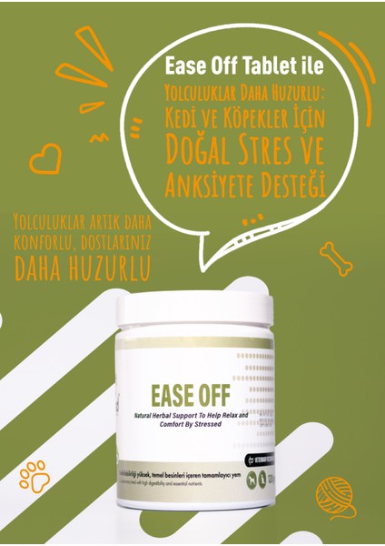 Ease Off 120G Chew Tablet Kediler İçin Yolculuk Stresi Azaltma Desteği