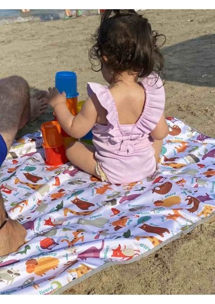 Zoo, 145X180CM Ebatında, Plaj Örtüsü, Su Geçirmez, Ekoteks 100 Sertifikalı