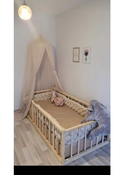 500 cm 4 Örgü Beşik Korumalık - Bej