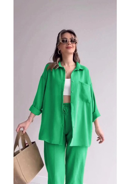 Keten Günlük Ikili Takım Elbise Pantolon Gömlek modelleri