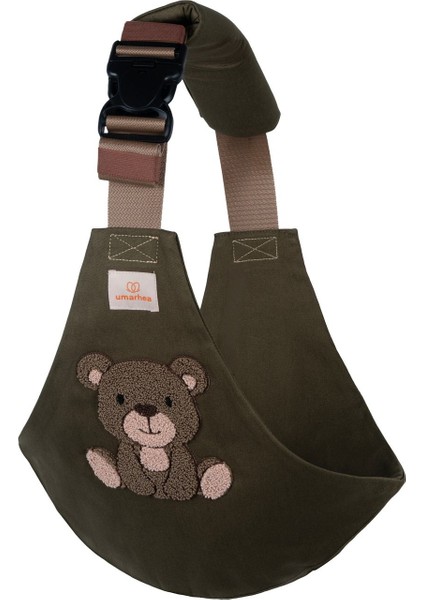 Çocuk Yan Taşıyıcı 9 Aydan 48 Aya Kadar (9 kg - 20 Kg) Yeşil Renk Ayıcık Desenli