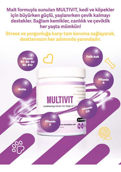 Multivit 120G Chew Tablet Kediler İçin Kemik Gelişimi Desteği fiyatları