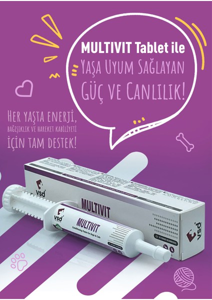 Multivit 30ML Malt Kediler Için Kemik Gelişimi Desteği
