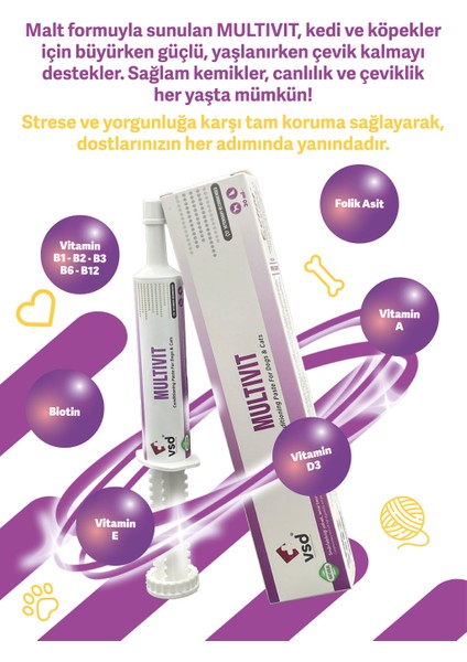 Multivit 30ML Malt Kediler Için Kemik Gelişimi Desteği fiyatları