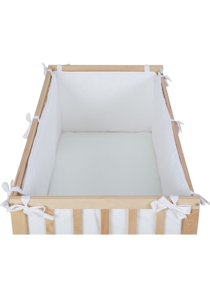 Beyaz Dört Parçalı Yan Koruma Seti 60X120 Beşikler Için