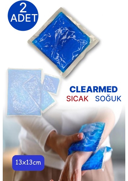 Clear Med Sıcak Soğuk Jel Kompres 13x13 cm - Özel Kılıflı 2 Adet