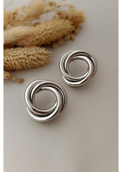 Silver Sarmal Retro Klasik Halka Geçme Günlük Trend Küpe fiyatları