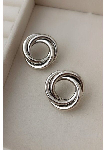 Silver Sarmal Retro Klasik Halka Geçme Günlük Trend Küpe indirimleri