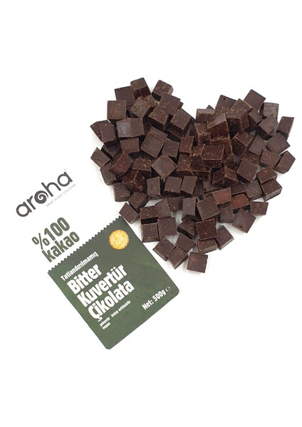 %100 Kakao Tatlandırılmamış Bitter Kuvertür Çikolata 500 g fiyatları