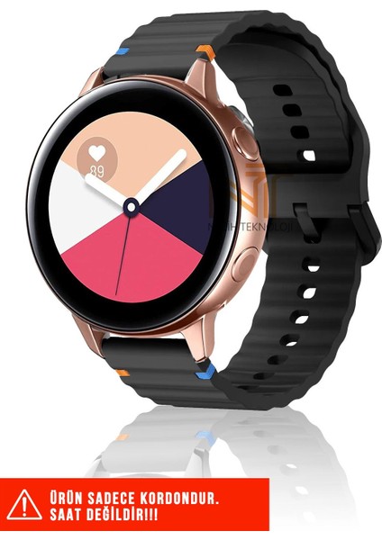 Samsung Galaxy Watch Active / Galaxy Watch Active 2 40/44MM Uyumlu Wave Silikon Kordon 20MM