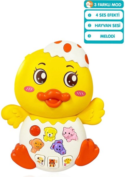Sarı Işıklı ve Müzikli Ördek Bebek Piyanosu