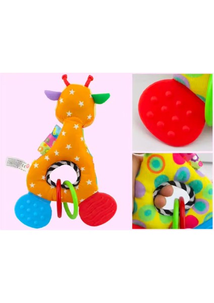 Zürafa Bebek Diş Kaşıyıcı Özellikli Çıngırak Peluş Oyuncak Ötmeli indirimleri
