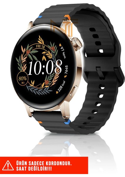 Huawei Watch Gt / Gt2 / Gt3 Elegant 42MM Uyumlu Wave Silikon Kordon 20MM