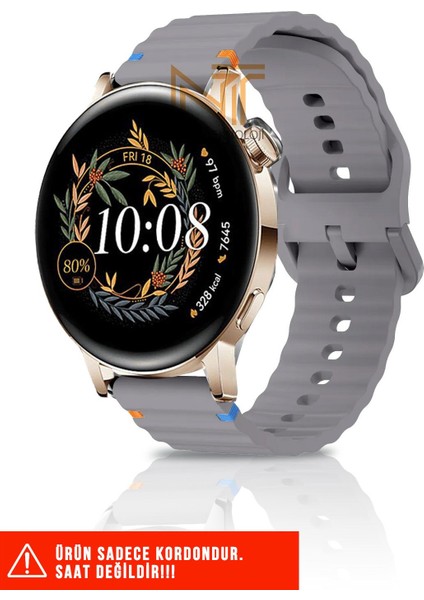 Huawei Watch Gt / Gt2 / Gt3 Elegant 42MM Uyumlu Wave Silikon Kordon 20MM