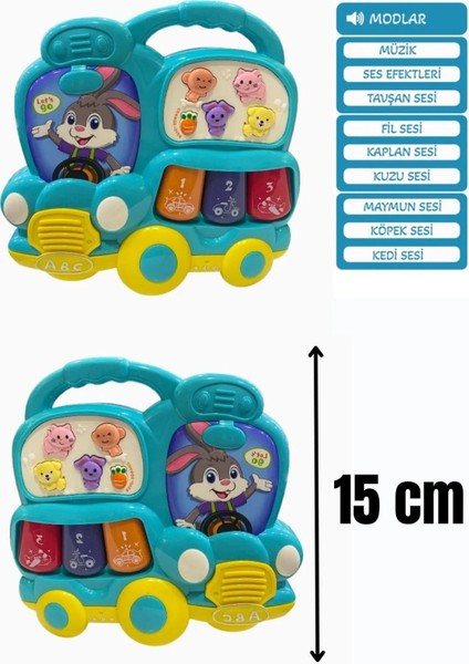 Mavi Işıklı ve Müzikli Otobüs Bebek Piyanosu fiyatları