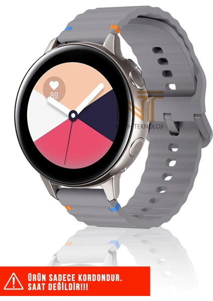 Samsung Galaxy Watch Active / Galaxy Watch Active 2 40/44MM Uyumlu Wave Silikon Kordon 20MM