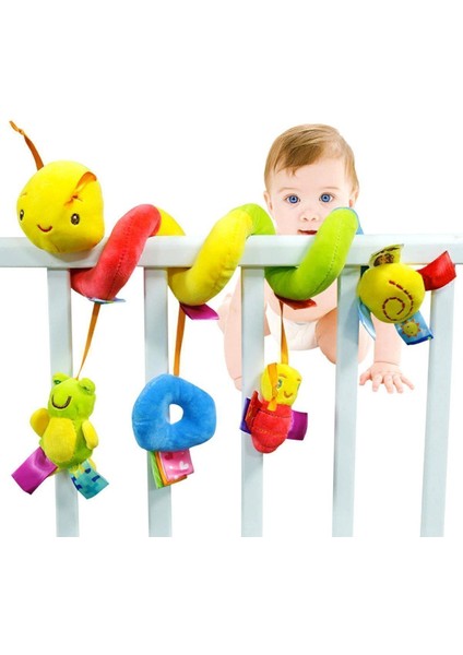 Bebek Beşik Puset Peluş Spiral Eğitici Çıngıraklı Oyuncak Bebek Arabası Asılan Yıkanabilen Oyuncağı
