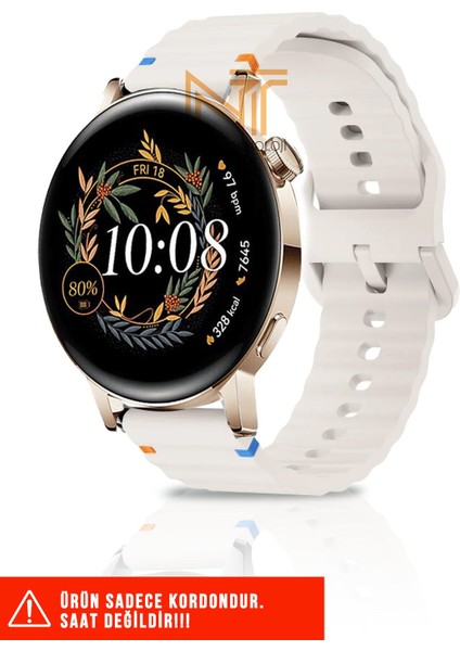 Huawei Watch Gt / Gt2 / Gt3 Elegant 42MM Uyumlu Wave Silikon Kordon 20MM