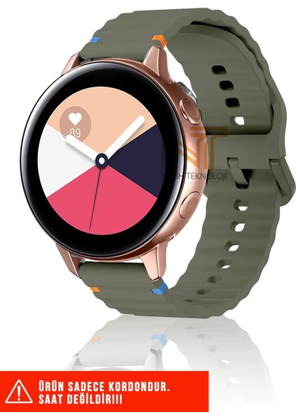 Samsung Galaxy Watch Active / Galaxy Watch Active 2 40/44MM Uyumlu Wave Silikon Kordon 20MM