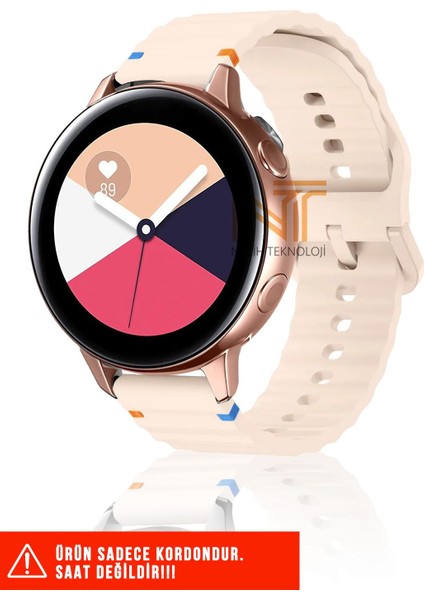 Samsung Galaxy Watch Active / Galaxy Watch Active 2 40/44MM Uyumlu Wave Silikon Kordon 20MM