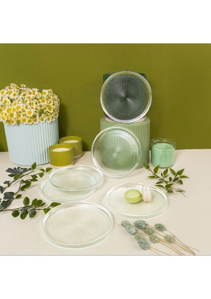 Loren 6'lı Pasta Tabağı Seti Natürel 16 cm modelleri