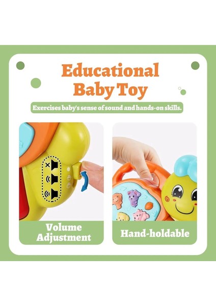 Yeşil Işıklı ve Müzikli Solucan Bebek Piyanosu