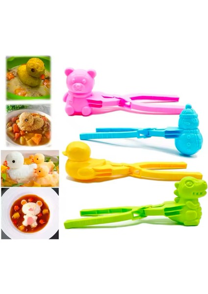 Ayı Figürlü Kar Topu- Kum -Yemek Şekillendirici Oyuncak