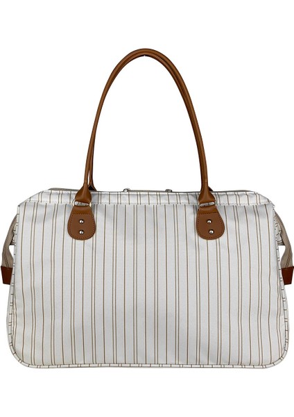 Milano Kadın Krem Çizgili Bebek Bakım Çantası modelleri