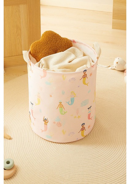 Katlanabilir Deniz Kızı Çocuk Odası Kirli Çamaşır Sepeti Oyuncak Sepeti 33X40 fiyatları