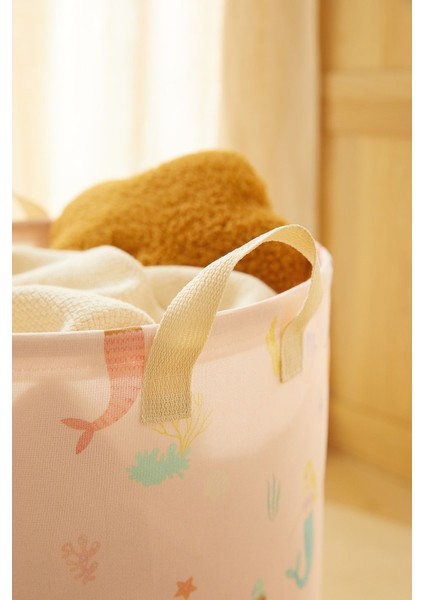 Katlanabilir Deniz Kızı Çocuk Odası Kirli Çamaşır Sepeti Oyuncak Sepeti 33X40 modelleri