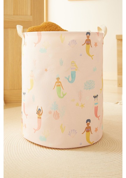 Katlanabilir Deniz Kızı Çocuk Odası Kirli Çamaşır Sepeti Oyuncak Sepeti 33X40 indirimleri