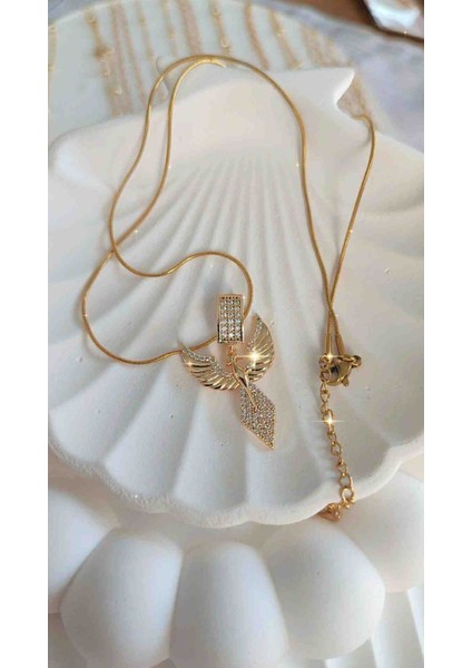 Çelik Zirkon Taşlı Ajda Charmlı Kolye 14K Görünümlü fırsatları