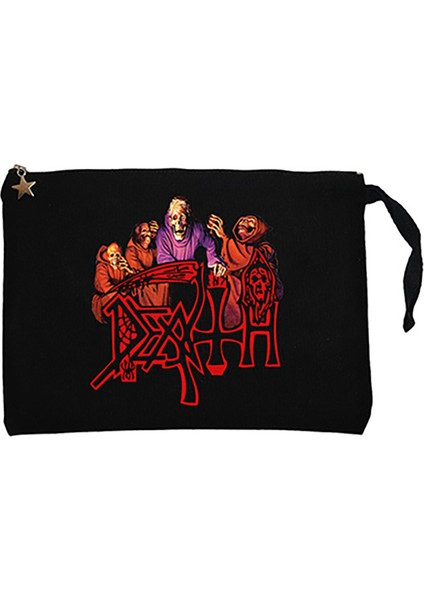 Death Scream Bloody Gore Grup Siyah Clutch Astarlı Cüzdan / El Çantası