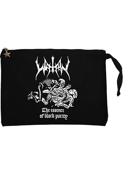 Watain The Essence Of Black Purity Siyah Clutch Astarlı Cüzdan / El Çantası