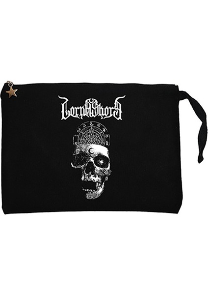 Lorna Shore Skull Siyah Clutch Astarlı Cüzdan / El Çantası