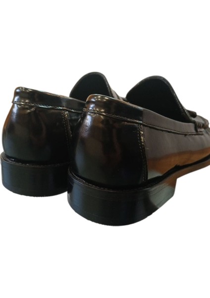 Kösele Bordo ve Siyah Açma Deri Loafer Püsküllü Dex-Ter P039 Günlük Klasik Ayakkabı