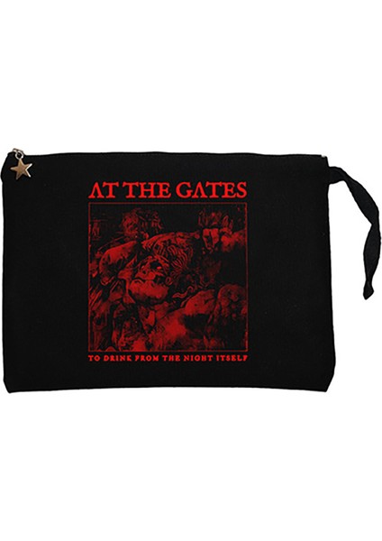 At The Gates To Drink From The Night Itself Siyah Clutch Astarlı Cüzdan / El Çantası