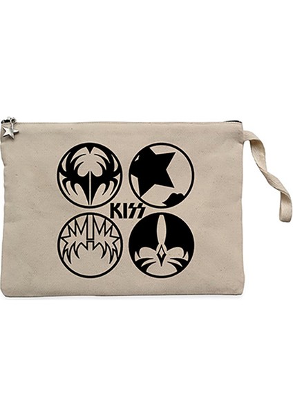 Kiss Figure Krem Clutch Astarlı Cüzdan / El Çantası