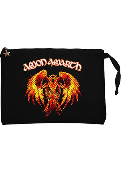 Amon Amarth Phoneix Siyah Clutch Astarlı Cüzdan / El Çantası