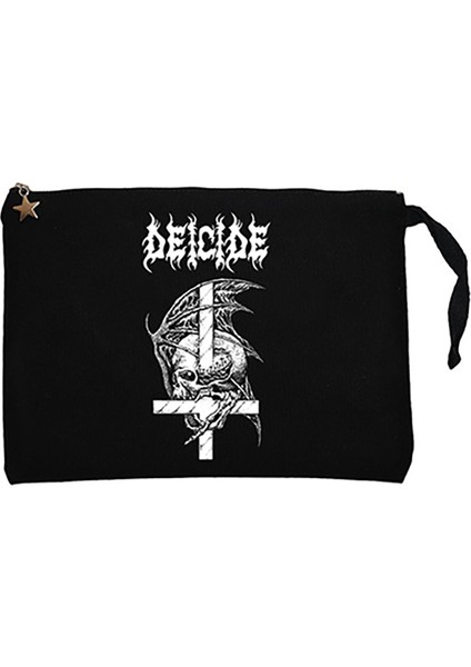 Deicide Design Siyah Clutch Astarlı Cüzdan / El Çantası