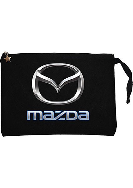 Mazda Logo Siyah Clutch Astarlı Cüzdan / El Çantası