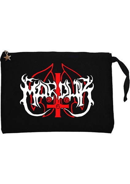 Marduk Logo Siyah Clutch Astarlı Cüzdan / El Çantası